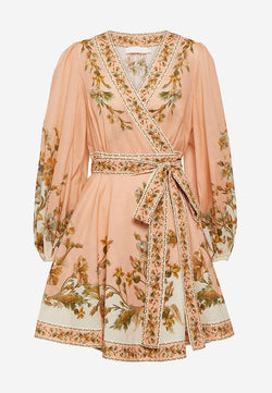 Chintz wrap mini dress