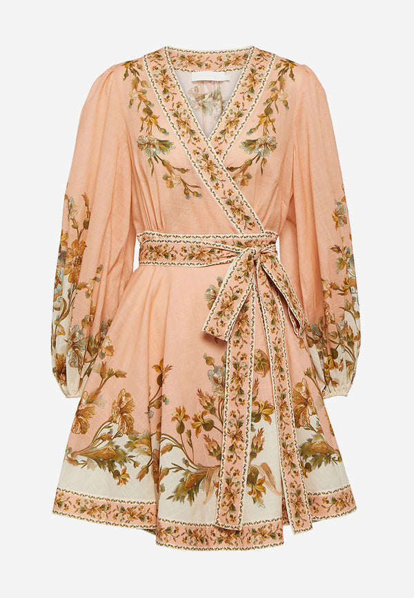 Chintz wrap mini dress