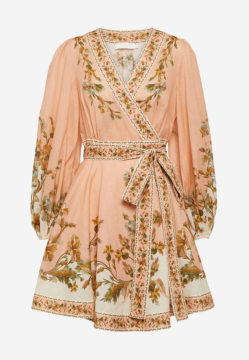 Chintz wrap mini dress