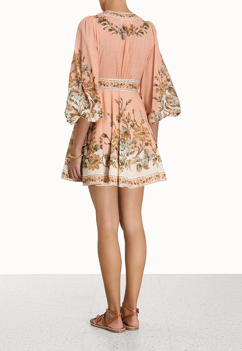 Chintz wrap mini dress