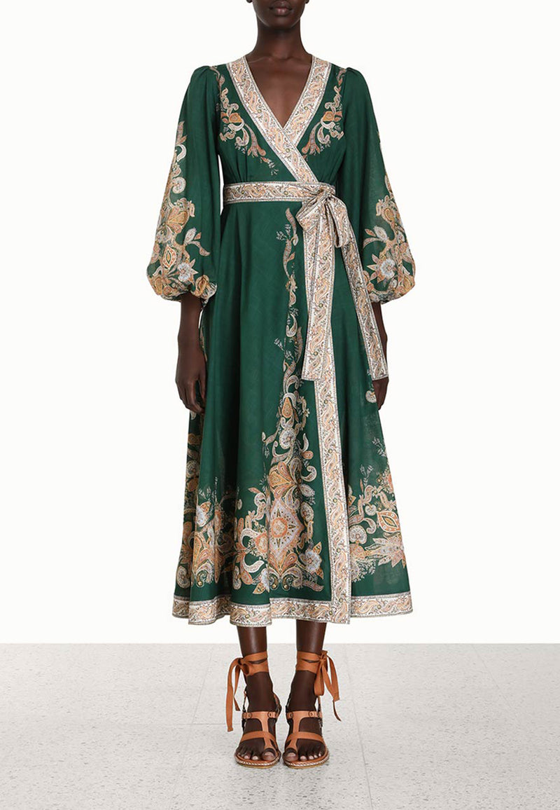 Devi wrap midi dress