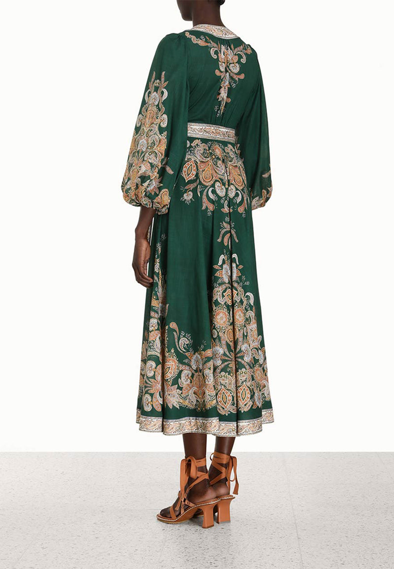 Devi wrap midi dress