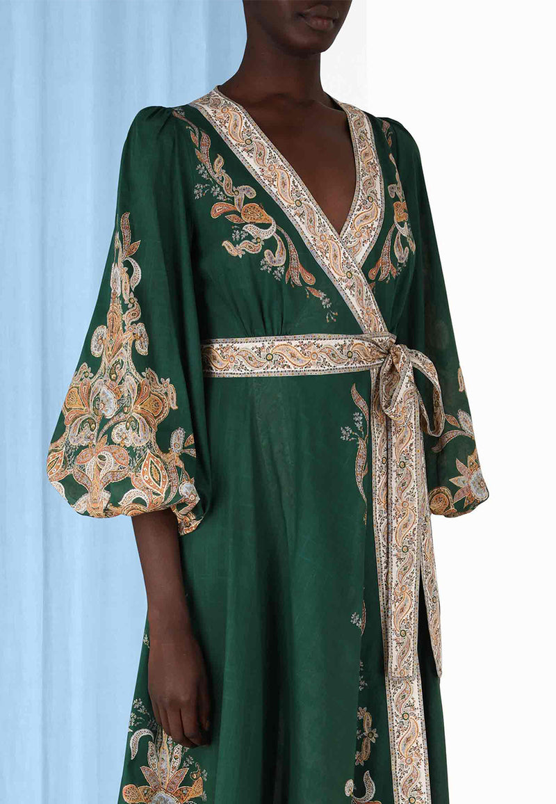 Devi wrap midi dress