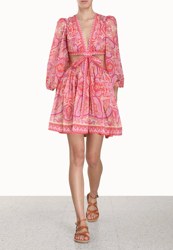 Halcyon tie front mini dress