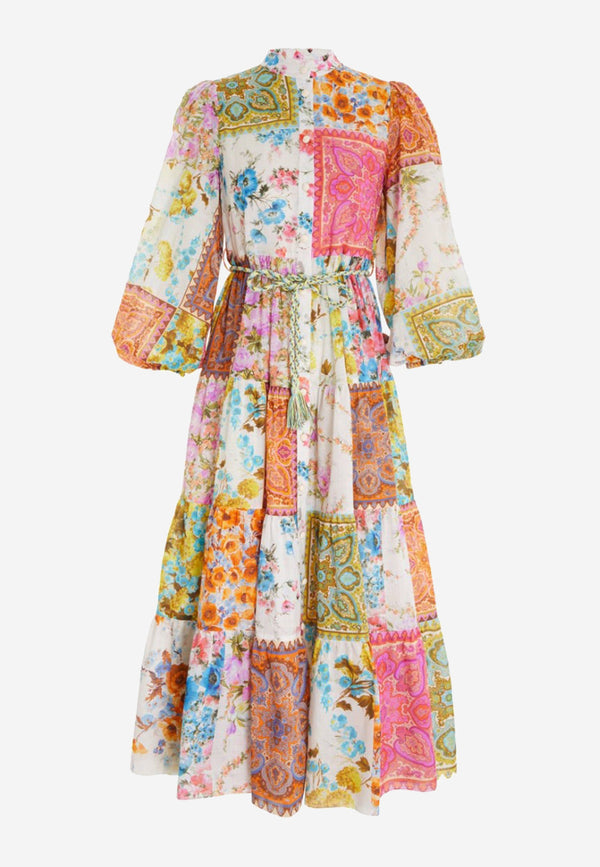 Halcyon tiered midi dress