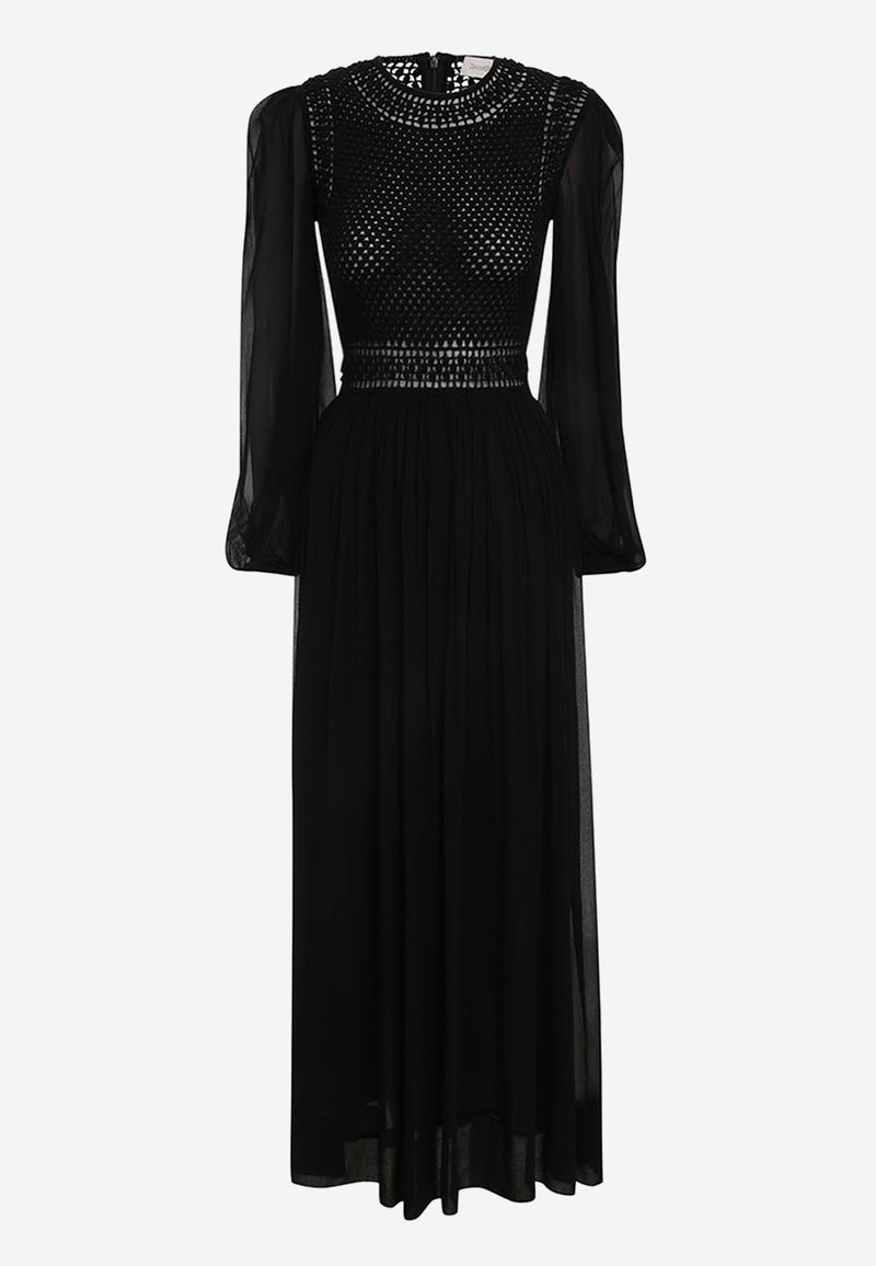 Luminosity crochet bodice midi dress