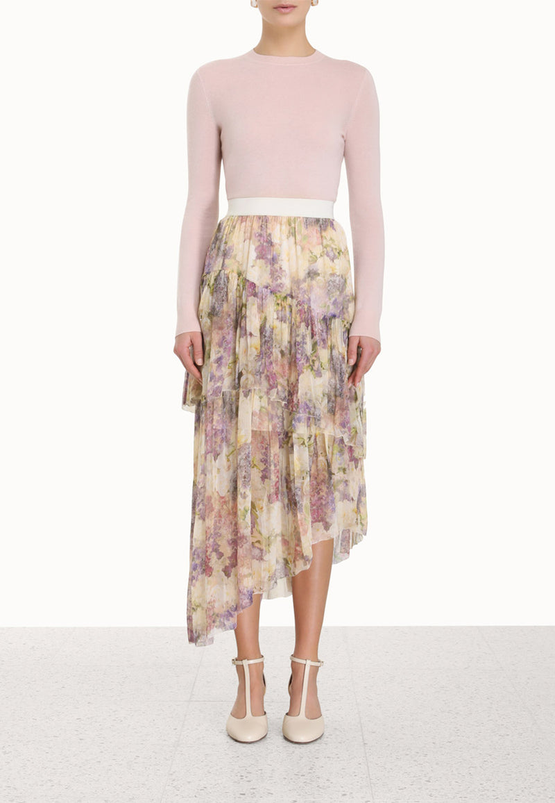 Lyrical asymmetric skirt