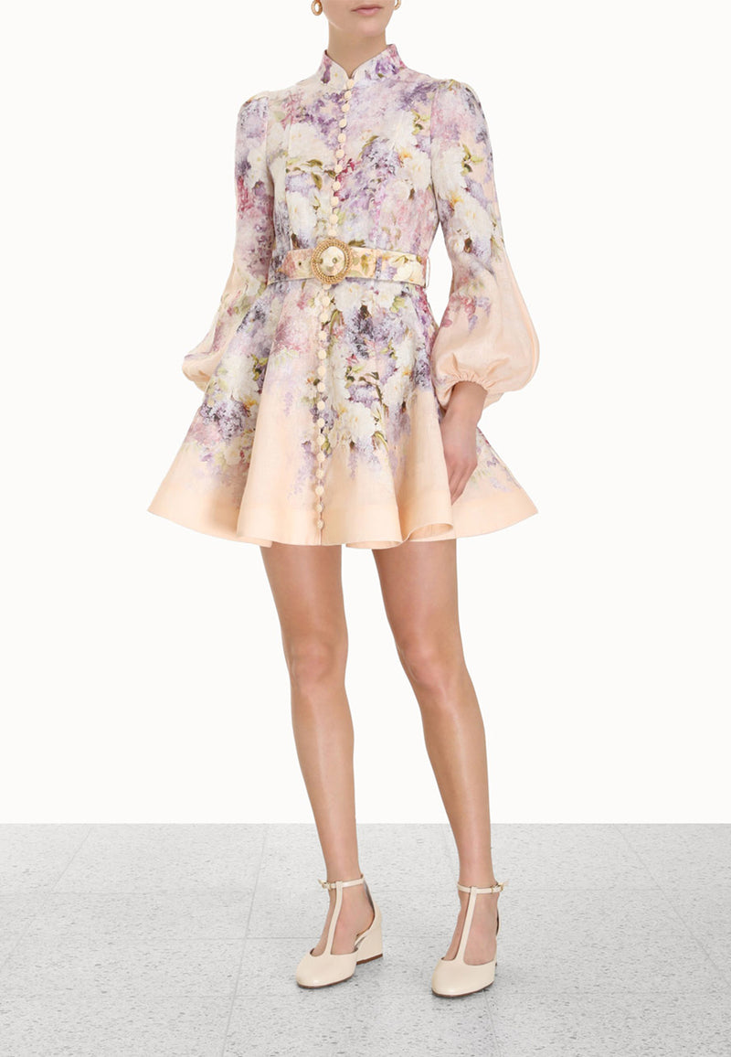 Lyrical buttoned mini dress