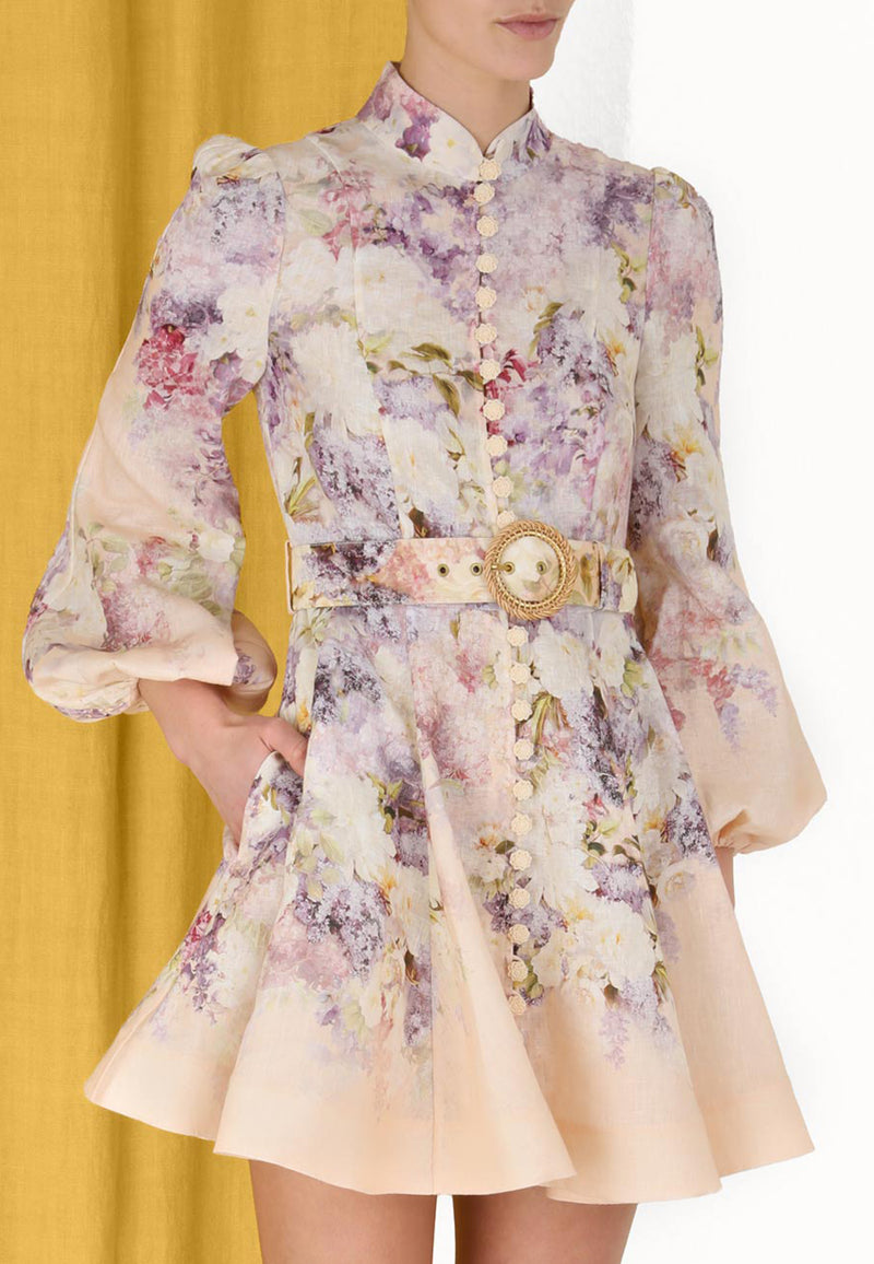 Lyrical buttoned mini dress