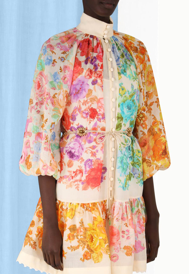 Raie lantern mini dress