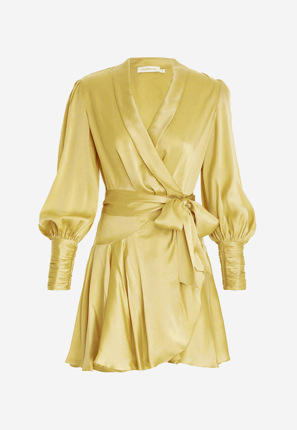 Silk wrap mini dress