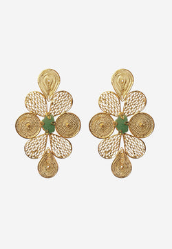 Gaia racimo emerald earrings