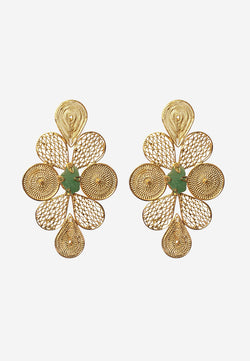 Gaia racimo emerald earrings