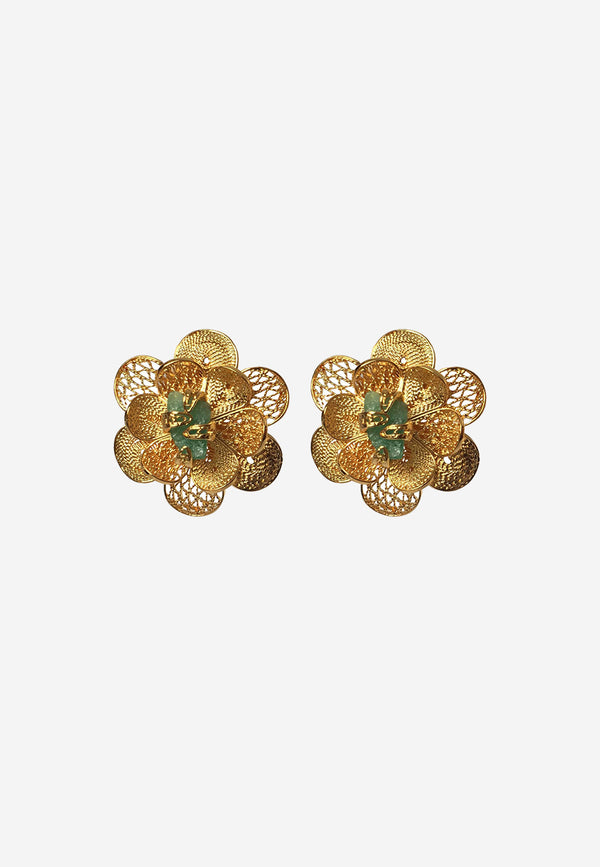 Gaia rose emerald earrings