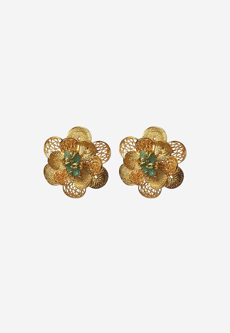Gaia rose emerald earrings