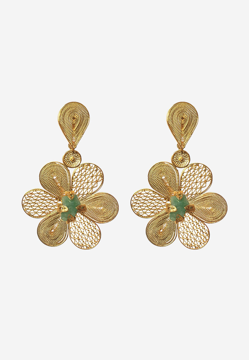 Geaflowers emerald earrings