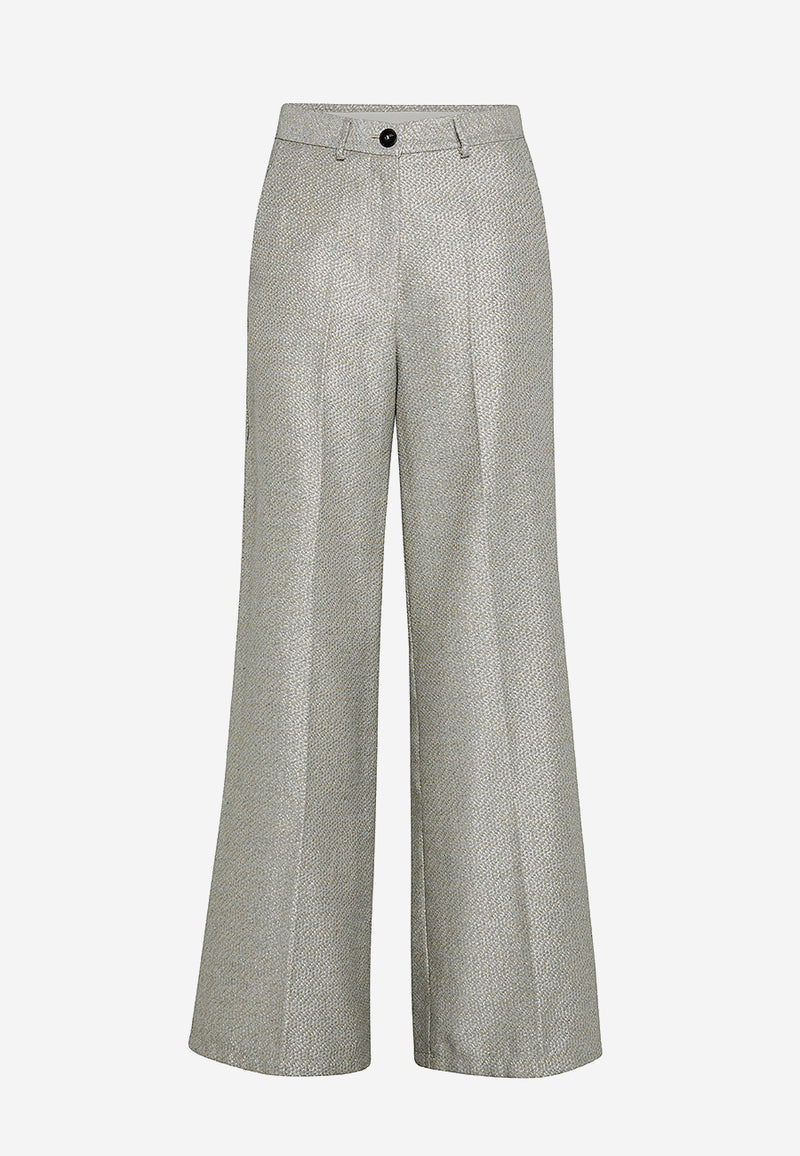 Lurex jacquard wide leg pants