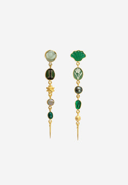 Five charm victorian drop earrings