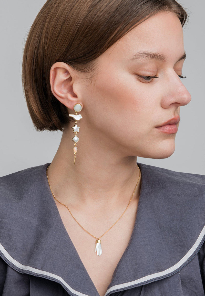 Five charm victorian drop earrings