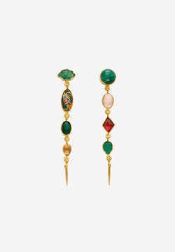 Four charm victorian drop earrings