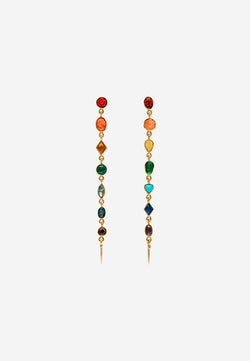 Long rainbow drop earrings