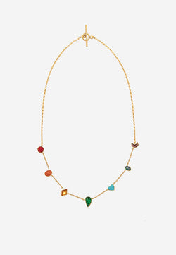 Rainbow mini charm necklace