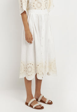 Linen flower skirt