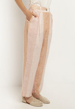 Stripe linen trousers