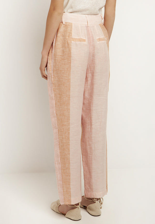 Stripe linen trousers