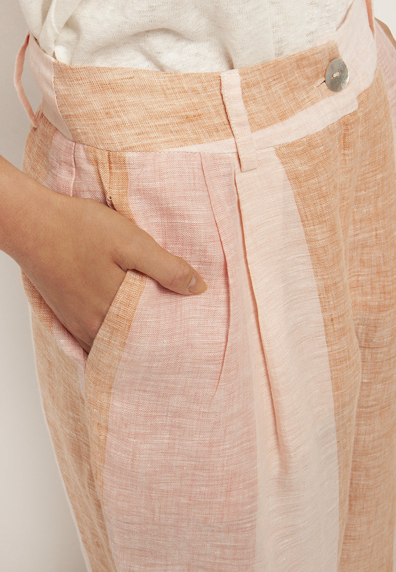 Stripe linen trousers
