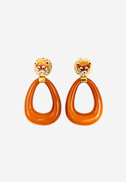 Terracotta chunky panda earrings