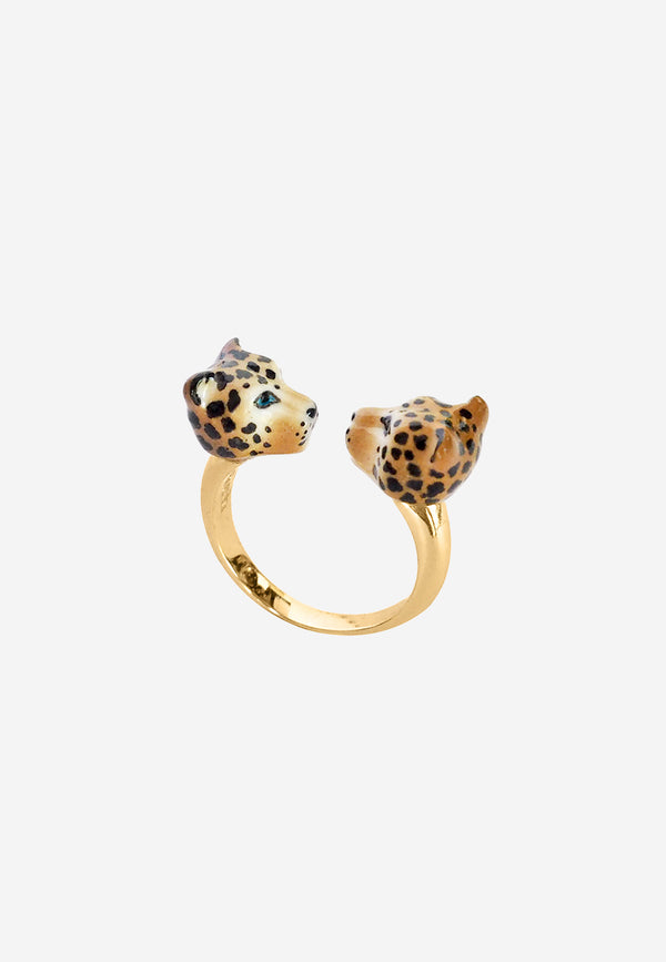 Leopard face to face ring