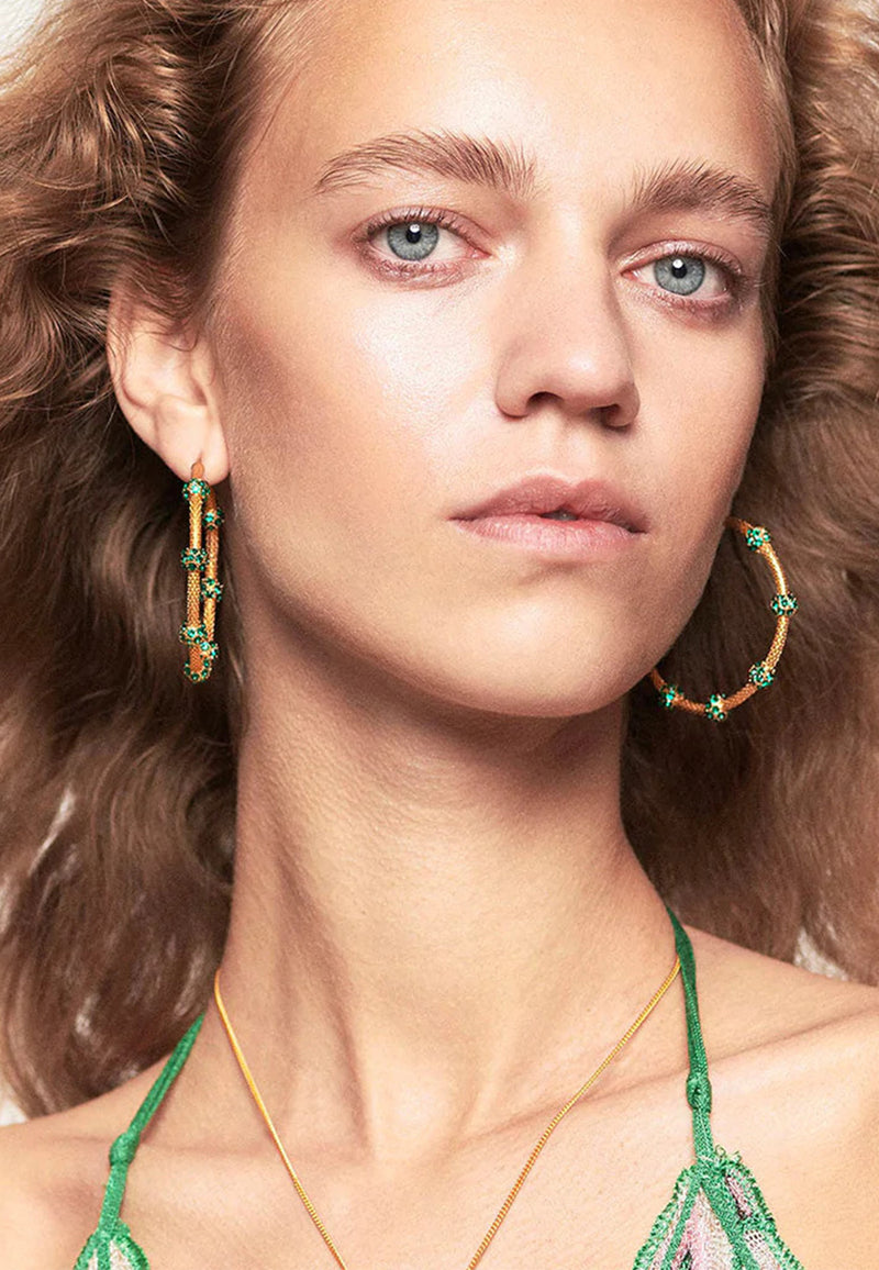 Reef emerald earrings