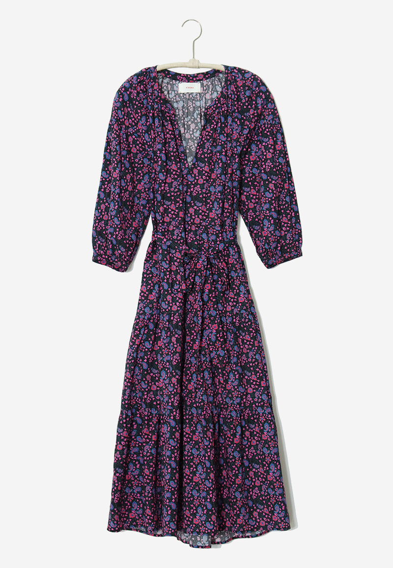 Annieka belted midi dress