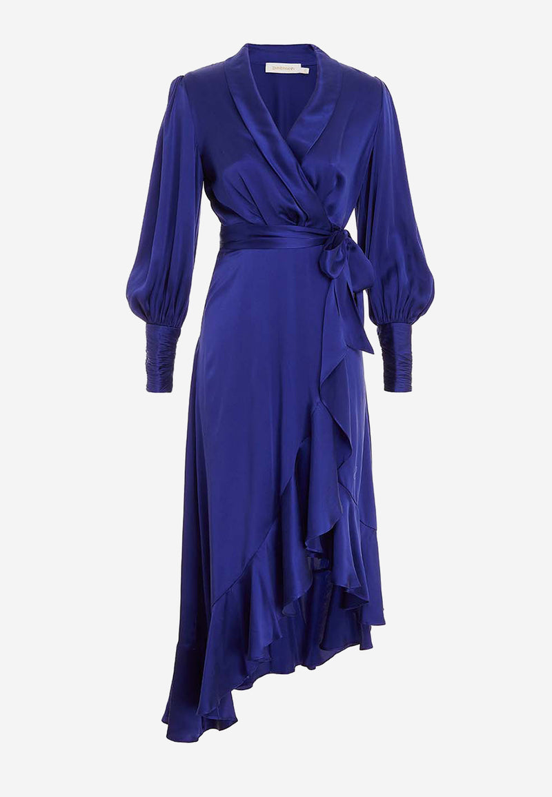 Silk wrap midi dress