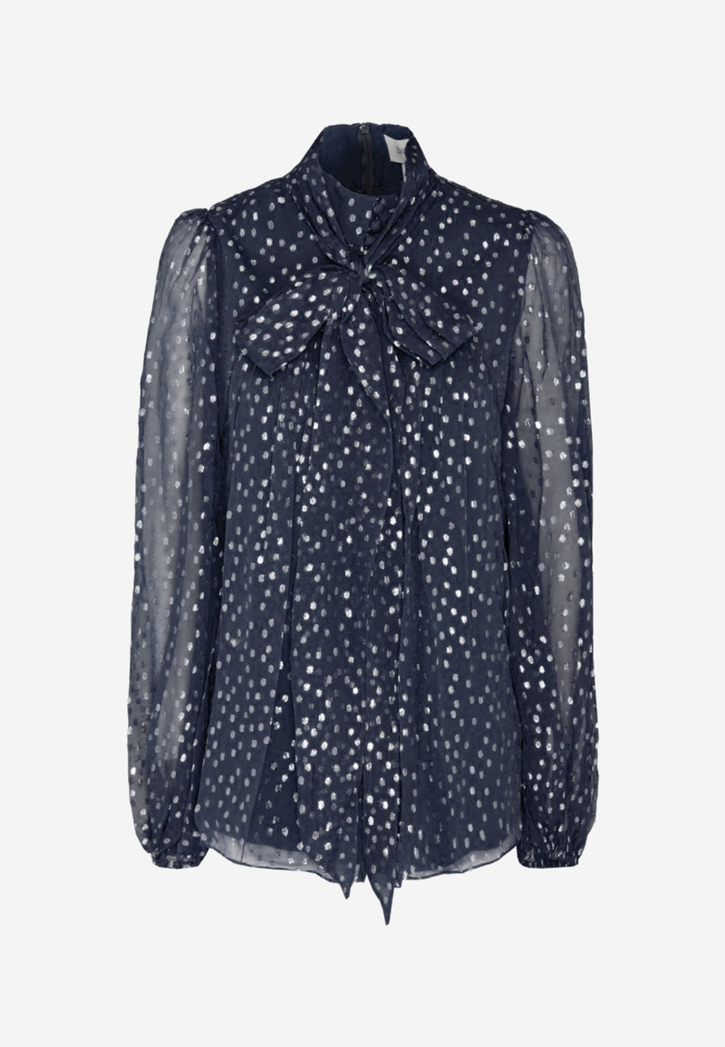 Tie neck blouse